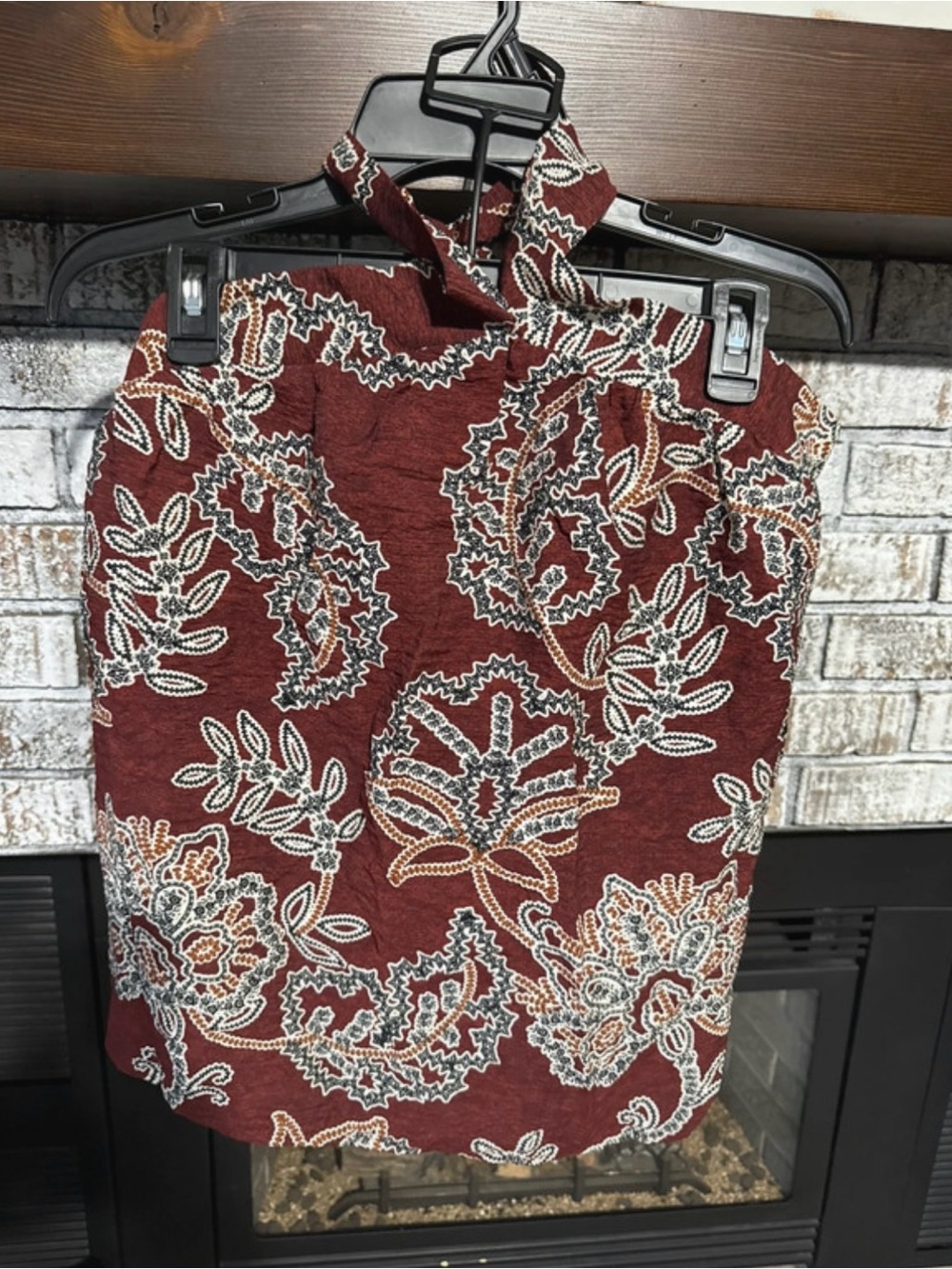 Burgundy Paisley Halter Top